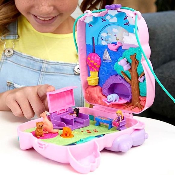 Polly Pocket 2-In-1 Travel Toy, 2 Dolls 1 toy car 5 animals, Koala Purse - Picture 5 of 8